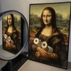 Funny Vintage Mona Lisa Bathroom Wall Art Print