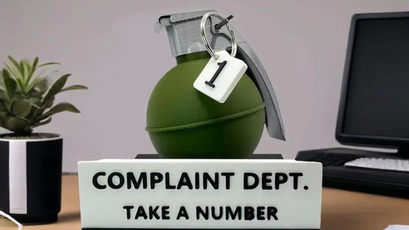 [Review] 3D Printed Complaint Department Desk Sign - Funny Office Decor