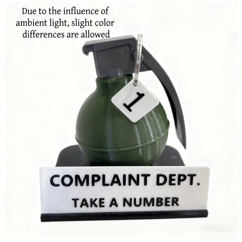 3D Printed Complaint Department Desk Sign - Funny Office Decor
